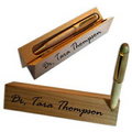 Wood Ballpoint Pen in Triangular Box / Name Plate